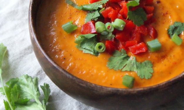 Zoete aardappel-paprikasoep