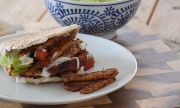 Vegan shoarma van tempeh