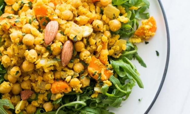 Salade met linzen en kikkererwten