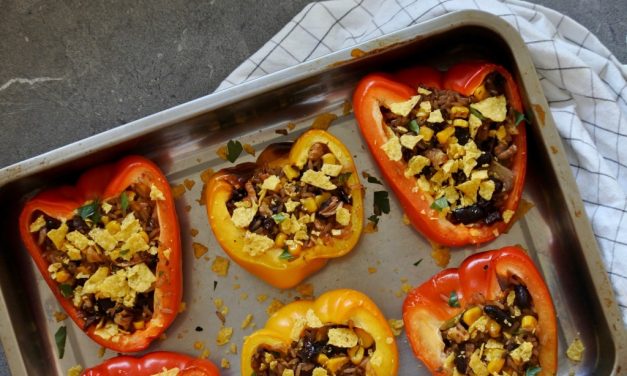 Gevulde paprika’s met rijst