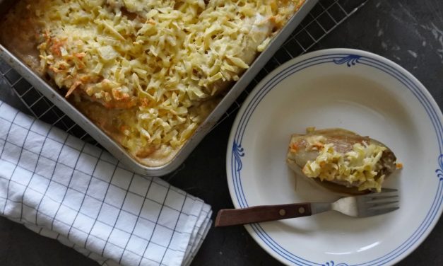 Witlofgratin met rösti en kaas