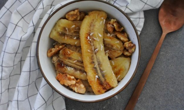 Havermout met gebakken banaan